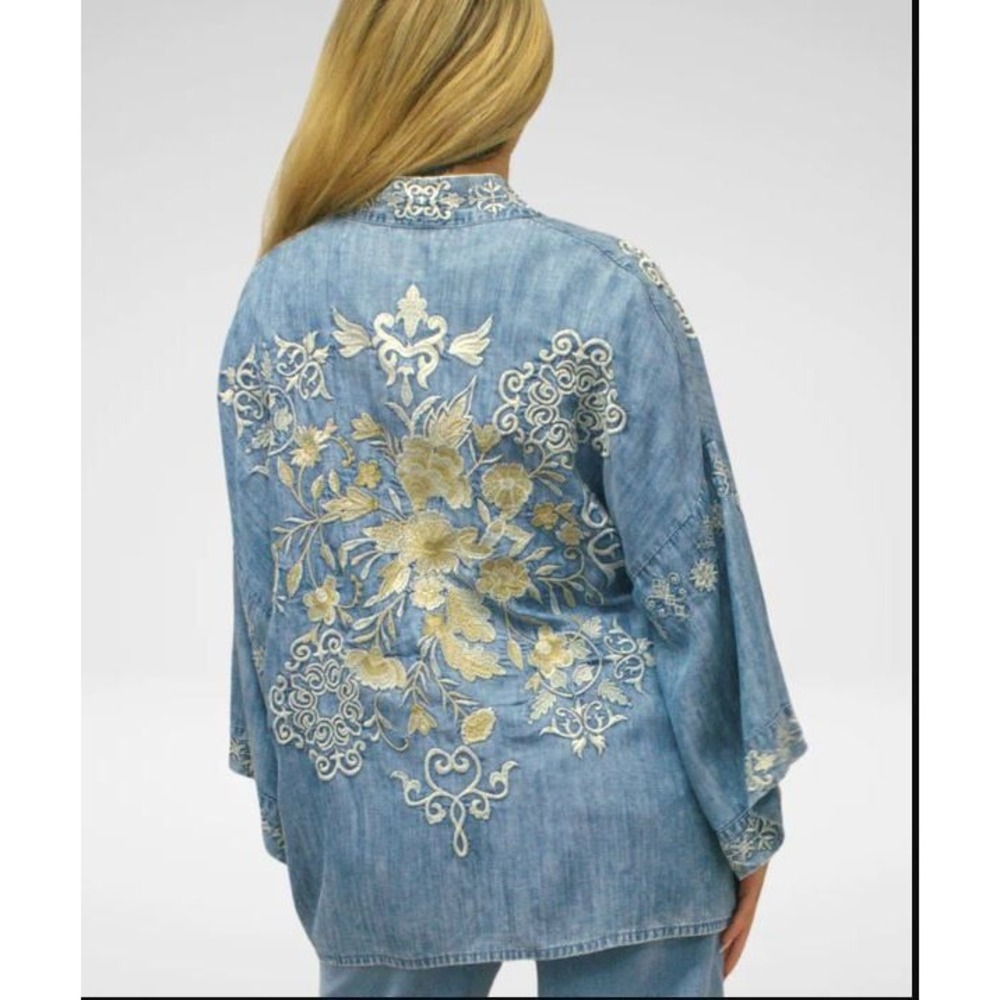 #2118 Kyla Seo NWT Cosmia Jacket Embroidered Boho Tencel Size Small MSRP $198 - Picture 2 of 2